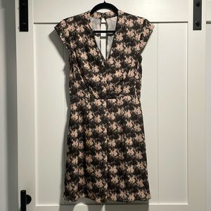 Reiss deep v-neck mini dress, size US 6